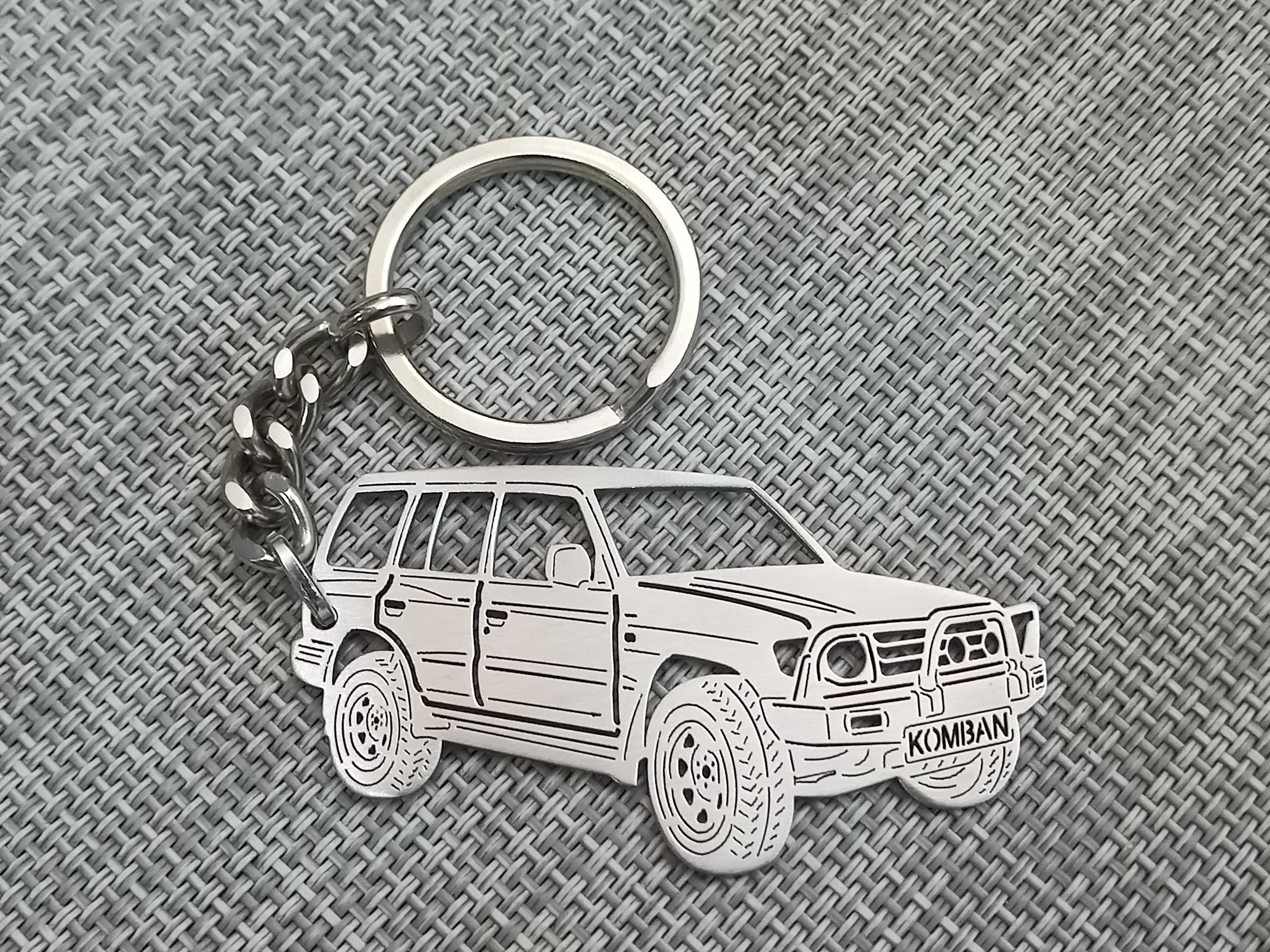 birthday gift Custom  Car Keychain with Personalized Name, Gift for Him, Personalized Fan Key Ring , Mitsubishi Pajero 1998 4 door