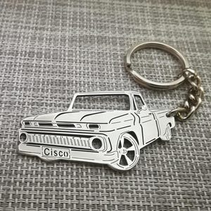 Christmas gifts car keychain  with Personalized Name, Gift for Him, Personalized Fan Key Ring ,chevy 1964 C10