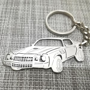 Llavero de coche para regalo de Navidad con nombre personalizado, regalo para él, llavero personalizado para fan, Chevrolet Camaro Z28 1978