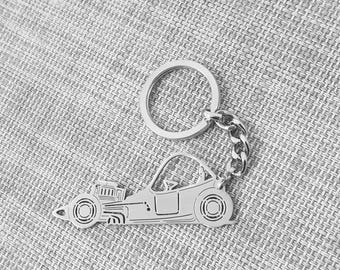Christmas gifts car keychain  with Personalized Name, Gift for Him, Custom keychain , Vintage Sprint Car Roadster