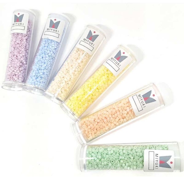 MIYUKI delica Beads Assorted Pastel 6 Colors 11/0 - 7 gr each Tube