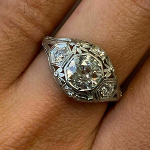 Vintage 2.50 Carat White Round Cut Diamond Engagement Wedding Ring In 925 Sterling Silver,Antique Engagement Ring,Rings For Women
