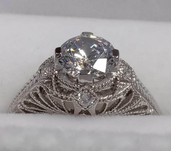 Vintage 2.40 Carat White Round Cut Diamond Engagement Wedding Ring Set in 925 Sterling Silver,antique Engagement Ring,rings for Women - Etsy Vintage 2.40 Carat White Round Cut Diamond Engagement Wedding Ring Set in 925 Sterling Silver,antique Engagement Ring,rings for Women - Etsy