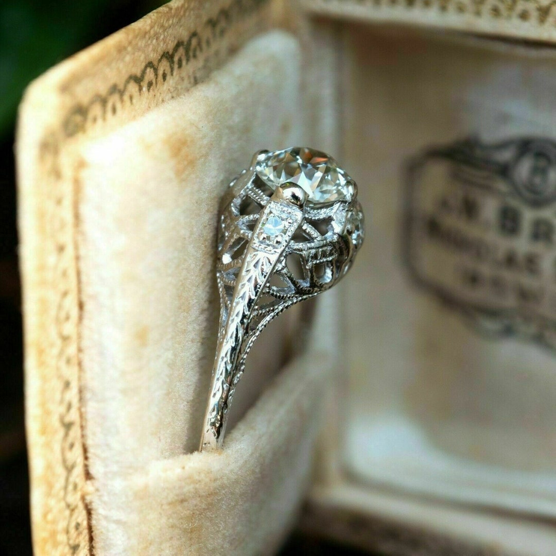 アクセサリー vintage ring set 40 Vintage Diamond Engagement Ring Set in 14k White Gold