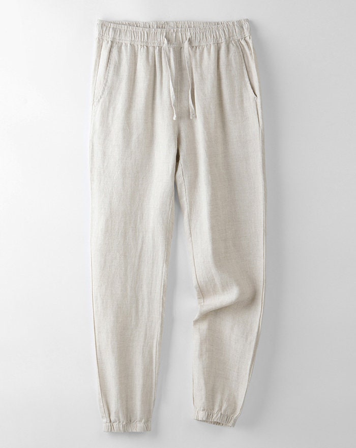 Summer Loose Linen Pants Elastic Waist Linen Pants Vintage Etsy