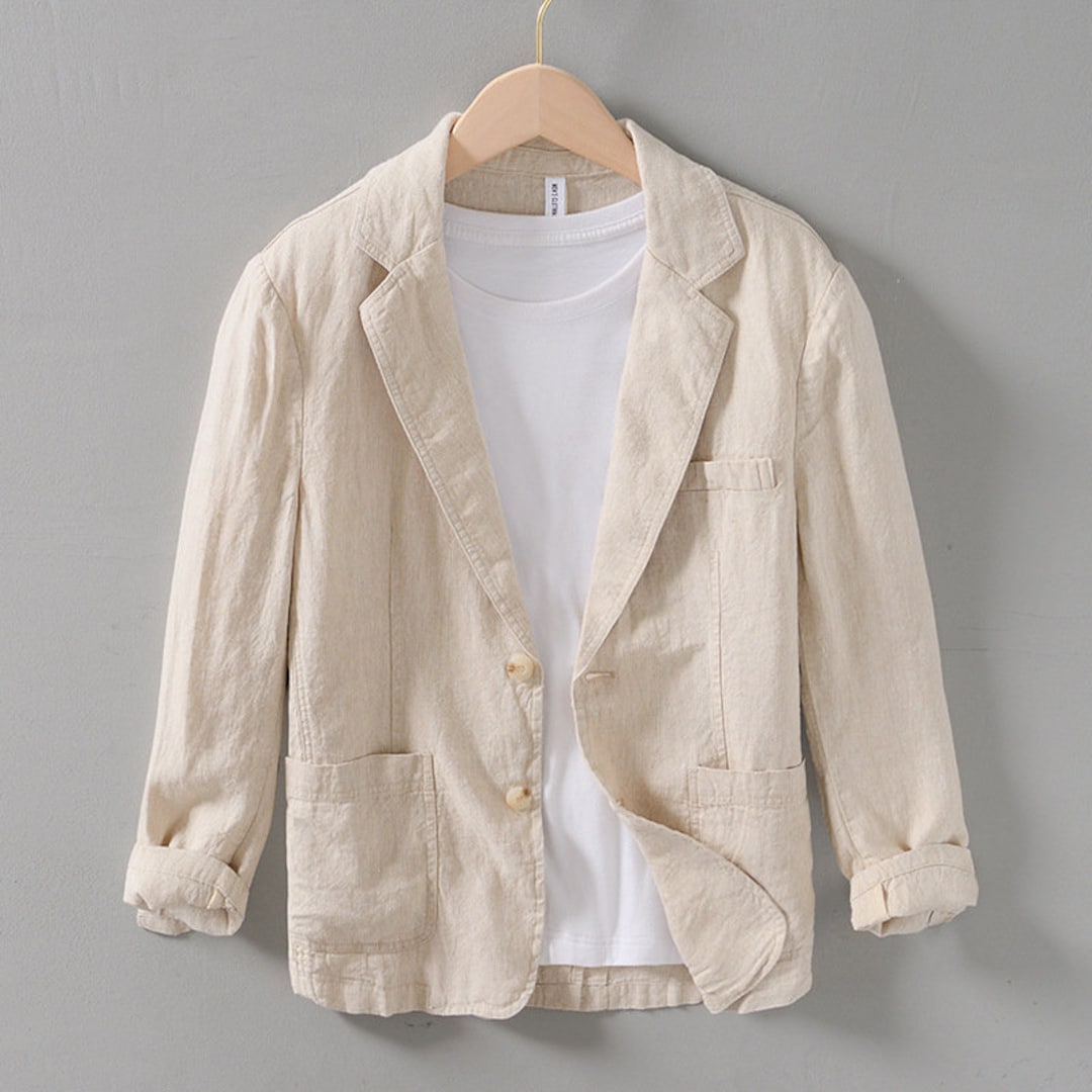 100 Linen Suit Jacket, Summer Men