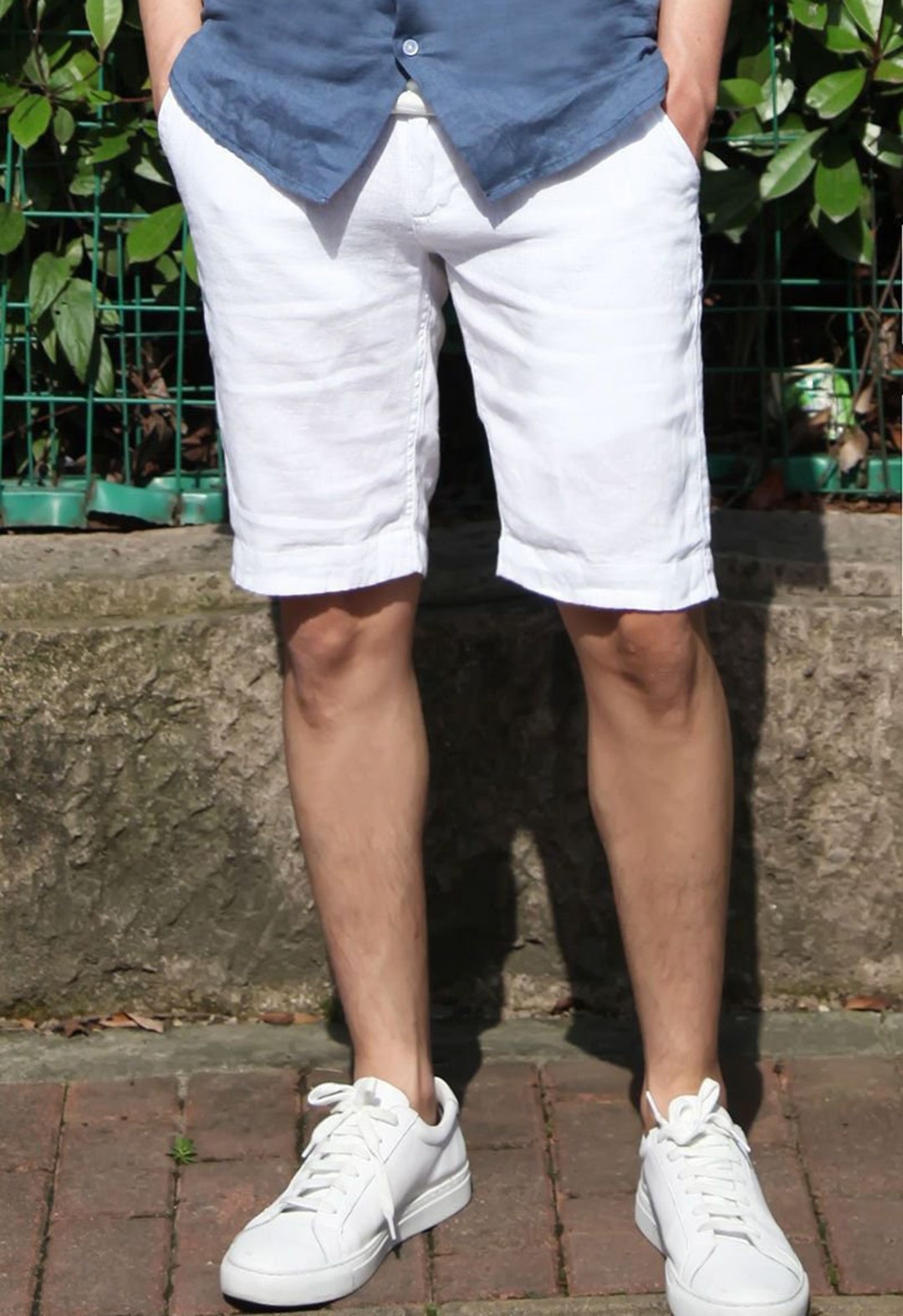 Summer Linen Shorts 100% Linen Shorts Mens Summer Solid - Etsy
