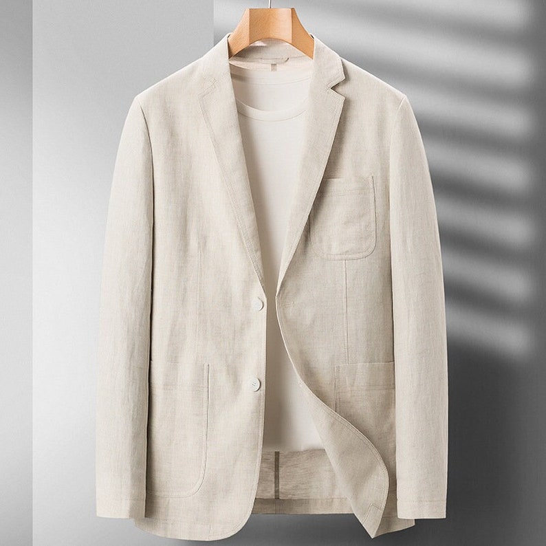 Men's Linen Suit Jacket 100% Linen Suit Jacket - Etsy