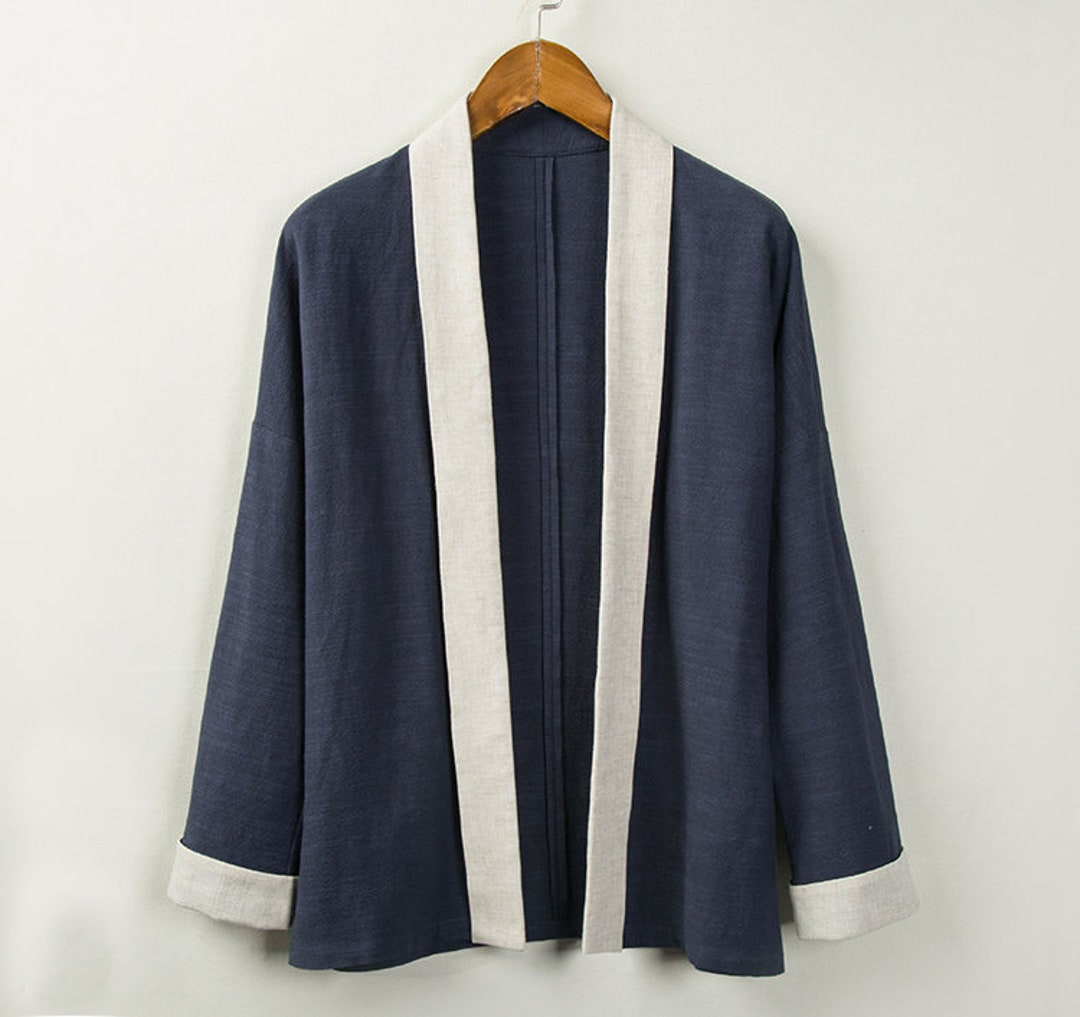 Japanese Linen Kimono Vintage Patchwork Cotton Linen Kimono Etsy