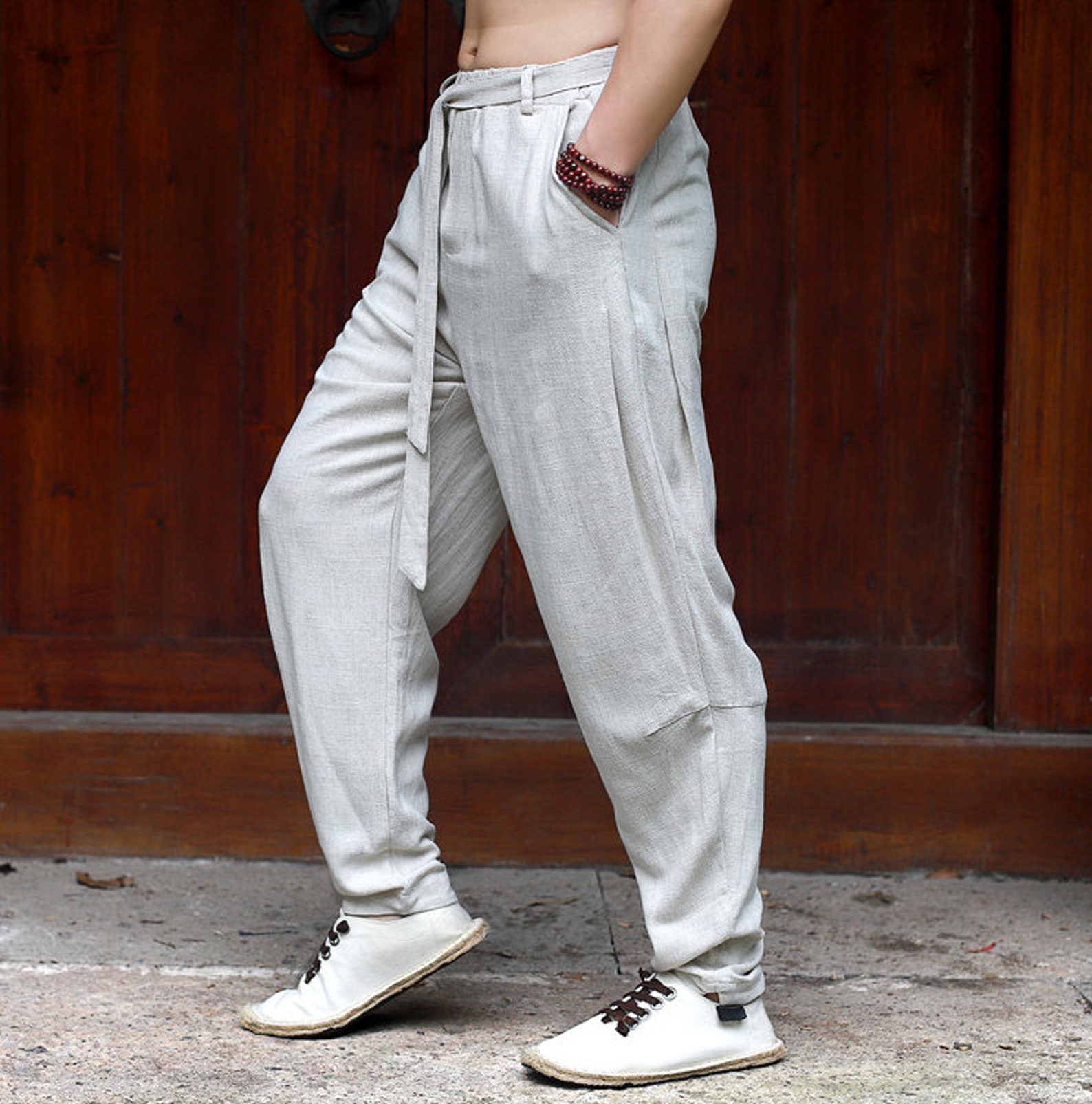 Men's Linen Pants Summer Linen Harem Pants Men's - Etsy