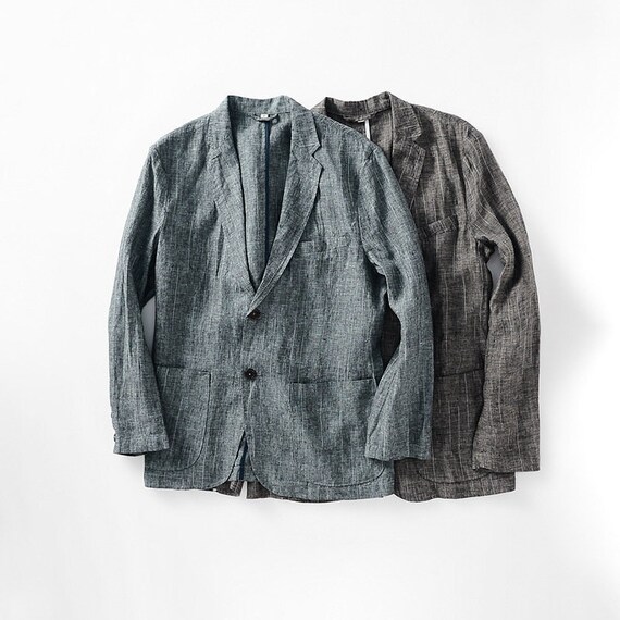 Men's Linen Suits 100 Linen Loose Casual Suits Linen Etsy