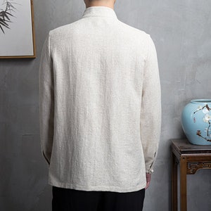 Men's Linen Shirts, Vintage Chinese Cotton Linen Shirts, Loose Linen ...