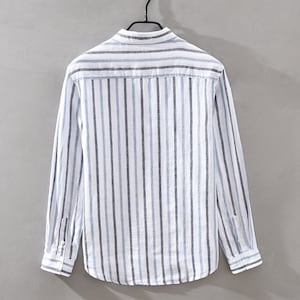 Striped Shirt Long Sleeve Linen Shirt High Quality Linen - Etsy