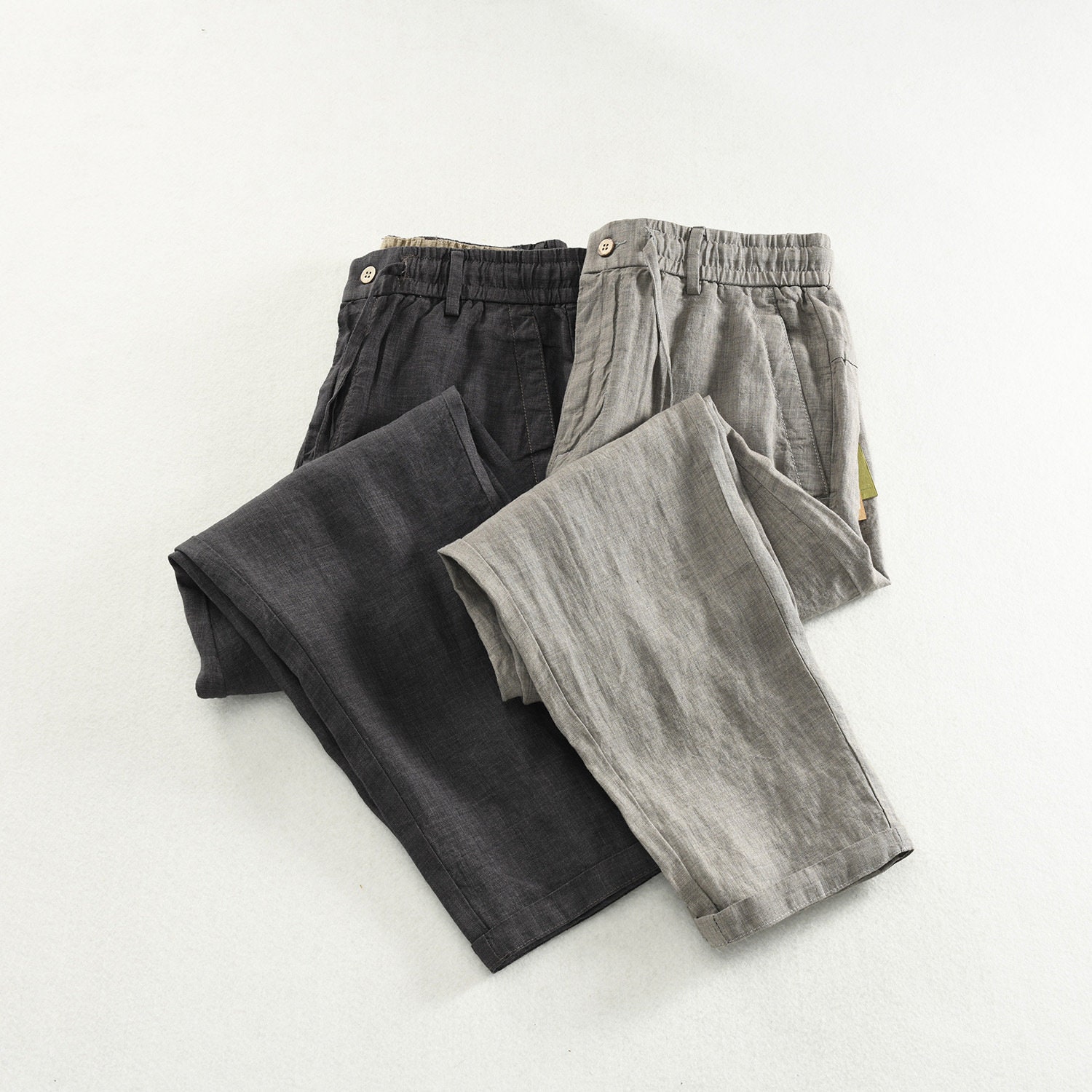 Summer Men's Linen Pants, 100% Linen Pants, Summer Men's Linen Pants  Elastic Waist 
