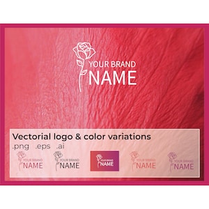 Modern Flower Vectorial Logo in gradient of red and pink(.eps) Rose logo brand identity elegant feminine flower logo for company