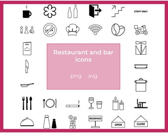 Restaurant & Cooking Icons: Editable Vector Food Clipart (SVG)
