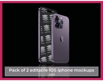 iPhone 14 Mockup: Front & Side Views (PSD)