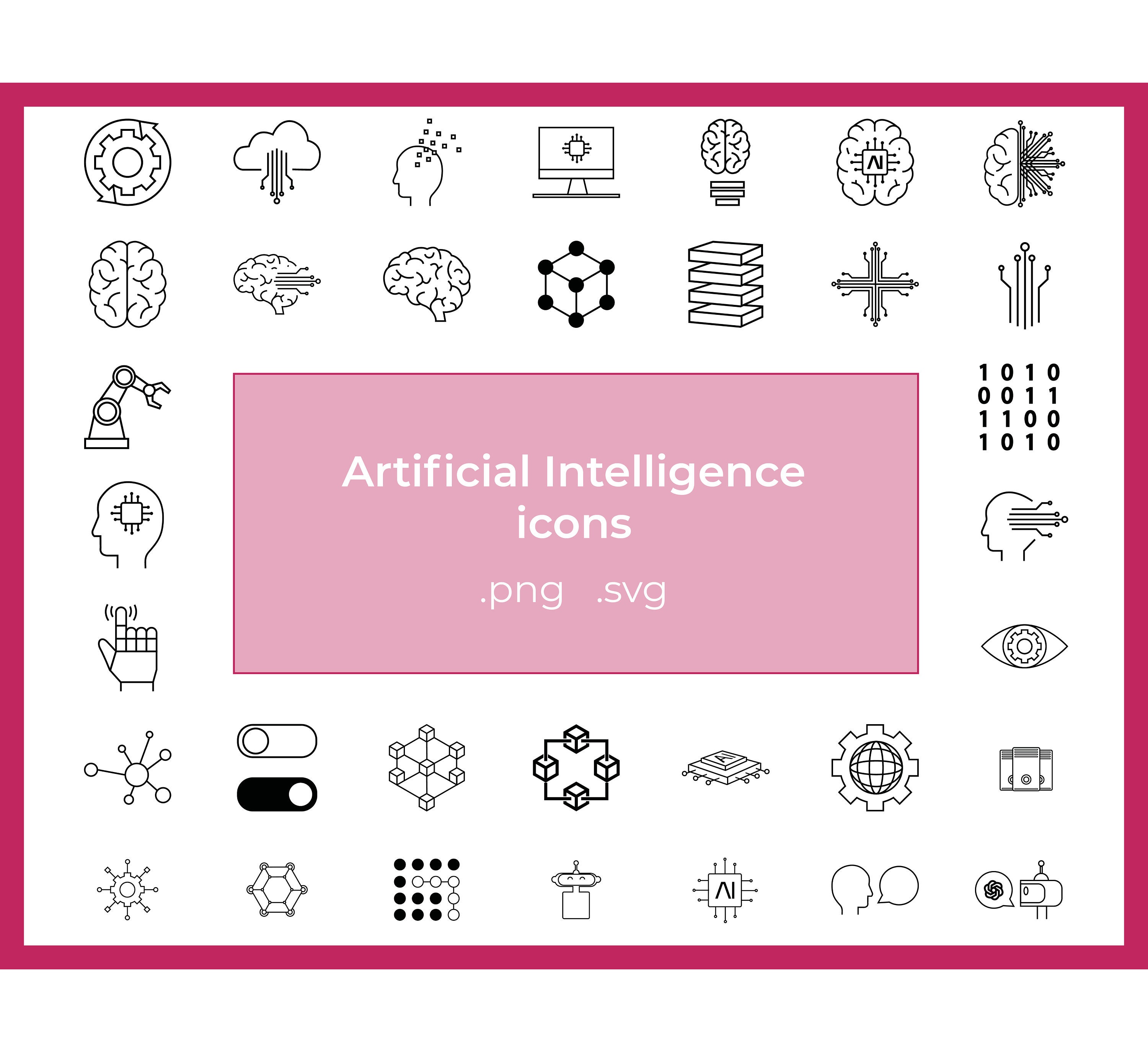 Artificial Intelligence Icon Vector AI Symbol Tools .svg Advanced