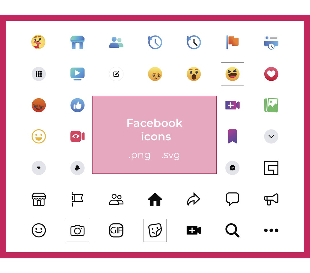 Haizz Icon Facebook Social Media Icons: Vector Emoji Set (SVG & PNG) - Etsy UK