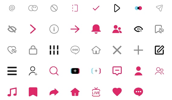 Tiktok Social Media Vector Icons: Editable SVG Set - Etsy