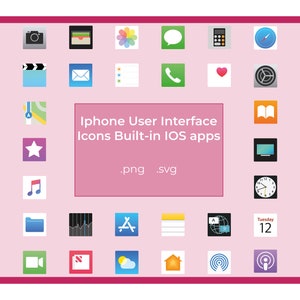 Vektorielle Iphone IOS Benutzeroberfläche UI Kit Icons (.svg) Icon Paket der Apps in den iPhone und Ipad Icons. Vektor-Icons für das iPhone ui