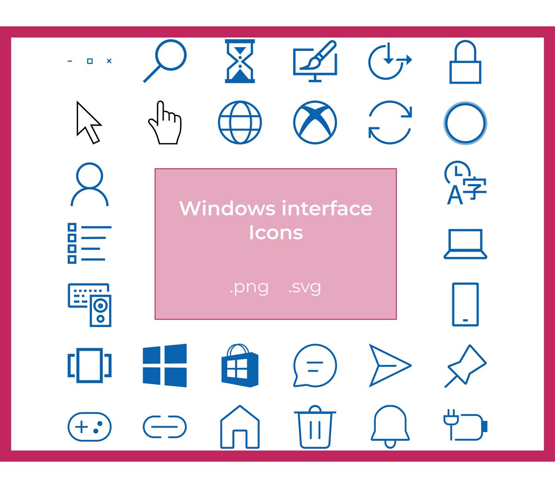 Icons From Windows User Interface UI Kit Vectorial Icon Pack. Modern ...