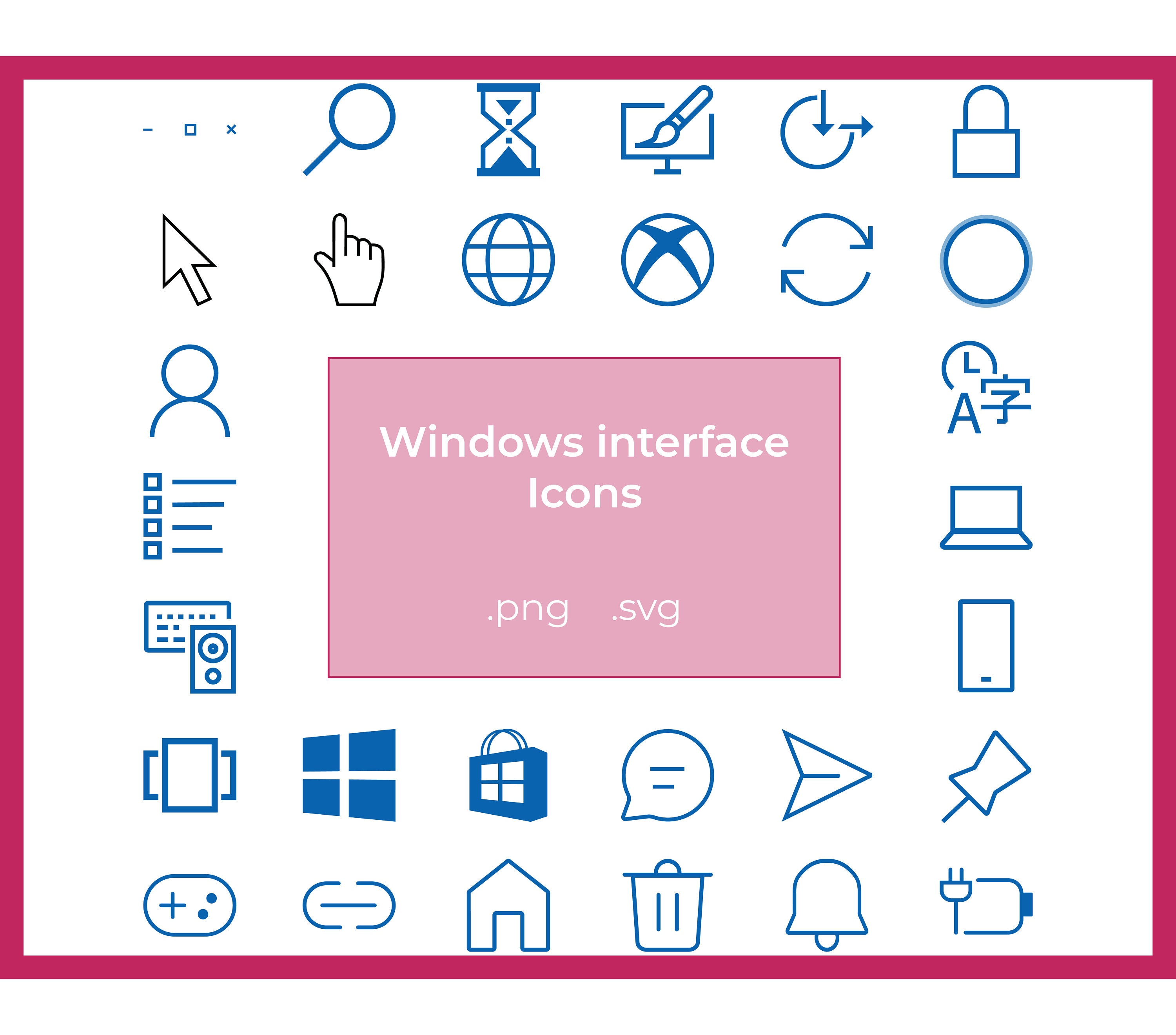 Icons From Windows User Interface UI Kit Vectorial Icon Pack. Modern ...