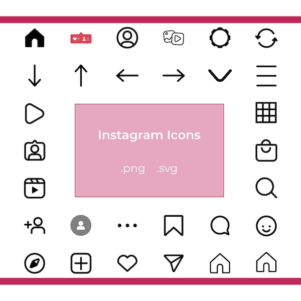 Instagram Vectorial Social Media Icons (.svg .png). Instagram Icons. Fully editable Ig flat icons. Interface Instagram Icons in vector