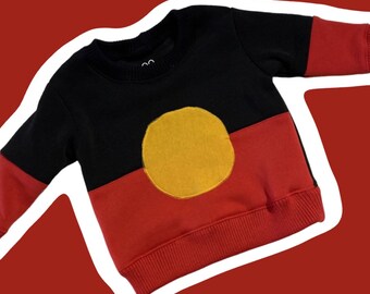 MADE TO ORDER** Kids Aboriginal flag jumper sizes 4-12