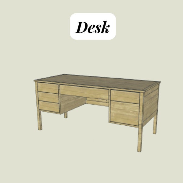 DIY Wood Desk Plans - Instant PDF Download