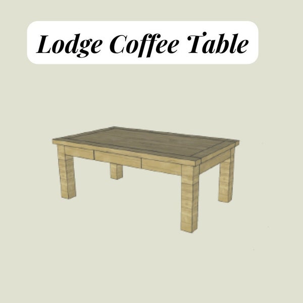 DIY Lodge Coffee Table Plans - Instant PDF Download