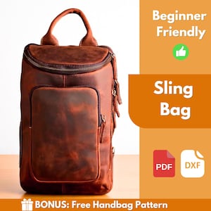 Leather Sling Bag PDF Pattern | Leather Pattern | Beginner Pattern | Sling Bag Pattern | Crossbody Bag Pattern | Leather Bag | PDF Download