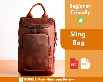 Patrón PDF de bolso bandolera de cuero / Patrón de cuero / Patrón para principiantes / Patrón de bolso bandolera / Patrón de bolso cruzado / Bolso de cuero / Descargar PDF