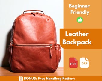 Leather Backpack Pattern | Leather Pattern | PDF Leather Pattern | Leather Bag Pattern | Laptop Bag Pattern | Easy Bag Pattern | PDF Pattern