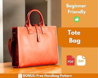Patrón de bolso de mano / Patrón de cuero / Patrón de cuero en PDF / Patrón de bolso de cuero / Bolso de mano de cuero básico / Plantilla de cuero / Descargar PDF