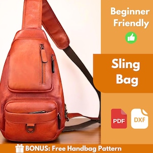 Leather Sling Bag PDF Pattern | Leather Pattern | Beginner Pattern | Sling Bag Pattern | Crossbody Bag Pattern | Leather Bag | PDF Download