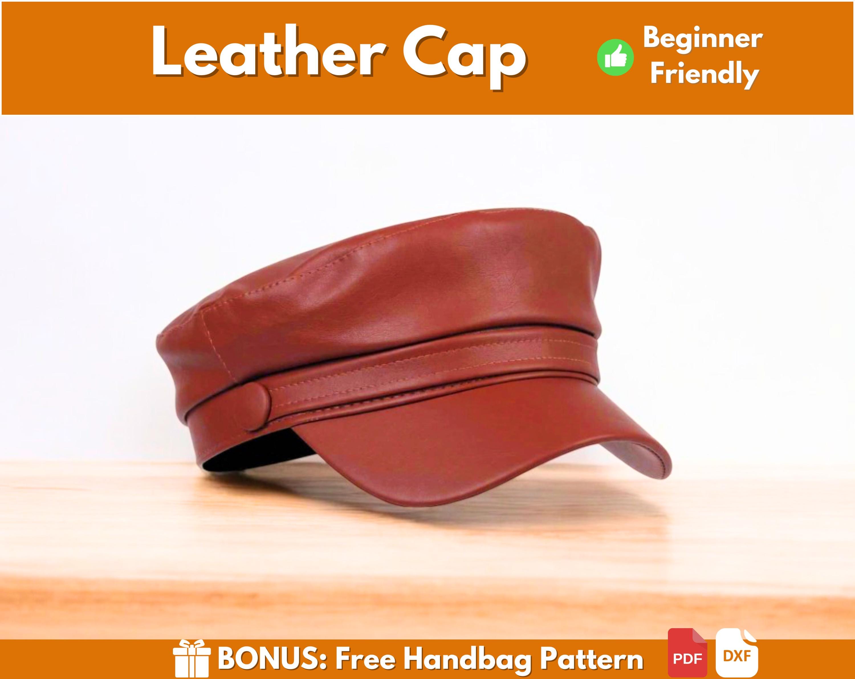 Real LEATHER MILITARY TRIANGLE BLACK Red Trim CAP LEATHER ARMY HAT GAY FETISH