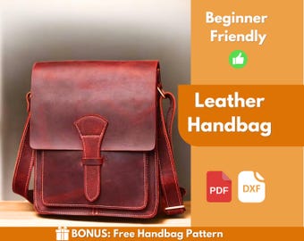 Leather Handbag Pattern | Leather Pattern | Beginner Pattern | Leather DIY | Leather Bag Pattern | Crossbody Bag Pattern | PDF Download