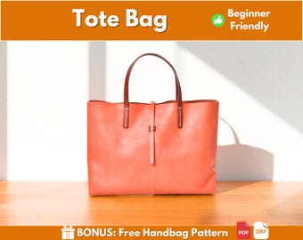 Tote Bag Pattern | Leather Pattern | PDF Leather Pattern | Bag Pattern | Easy Tote Bag Pattern | Leather Template | PDF Download