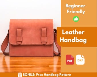 Leather Handbag Pattern | Leather Pattern | Beginner Pattern | Leather DIY | Leather Bag Pattern | Crossbody Bag Pattern | PDF Download