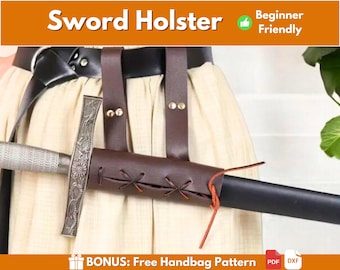Sword Holster Pattern | Leather Pattern | PDF Leather Pattern | Sword Holder | Sword Frog | Holsters for Swords | Instant Download