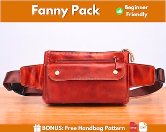 Leather Fanny Pack Pattern | Leather Pattern | Leather Waist Bag Pattern | Sling Bag Pattern | Crossbody Bag Pattern | Belt Bag Pattern