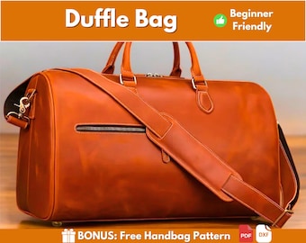 Motif de sac de sport en cuir | Motif cuir | Sac de sport | Motif de sac en cuir | Modèle de sac de voyage | Cuir DIY | Modèle de grand sac
