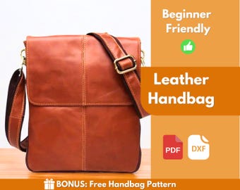 Leather Handbag Pattern | Leather Pattern | Beginner Pattern | Leather DIY | Leather Bag Pattern | Crossbody Bag Pattern | PDF Download