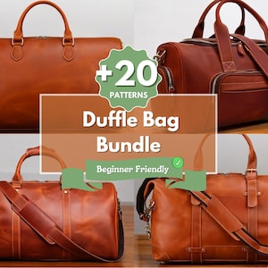 Leather Patterns | Leather Duffle Bag Pattern | PDF Leather Pattern | Leather Bag Pattern | Leather Templates | Travel Bag Pattern