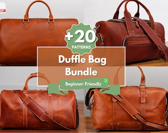 Leather Patterns | Leather Duffle Bag Pattern | PDF Leather Pattern | Leather Bag Pattern | Leather Templates | Travel Bag Pattern
