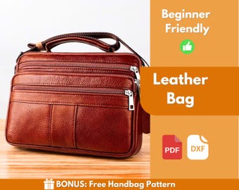 Leather Bag Pattern | Leather Pattern | PDF Leather Pattern | Bag Pattern | Laptop Bag Pattern | Leather Handbag Pattern | PDF Download