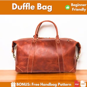 Leder Seesack Muster | Leder Muster | Reisetasche | Ledertasche Muster | Reisetasche Muster | Leder DIY | Große Tasche Muster