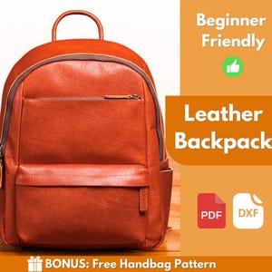 Rucksack aus Leder | Leder Muster | PDF Leder Schnittmuster | Ledertasche Muster | Laptoptasche Muster | Einfaches Taschenmuster | PDF-Schnittmuster