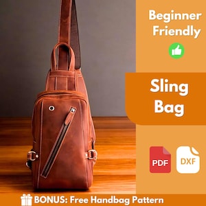 Sac à bandoulière en cuir Patron PDF | Motif cuir | Patron pour débutant | Modèle de sac à bandoulière | Modèle de sac à bandoulière | Sac en cuir | Téléchargement PDF